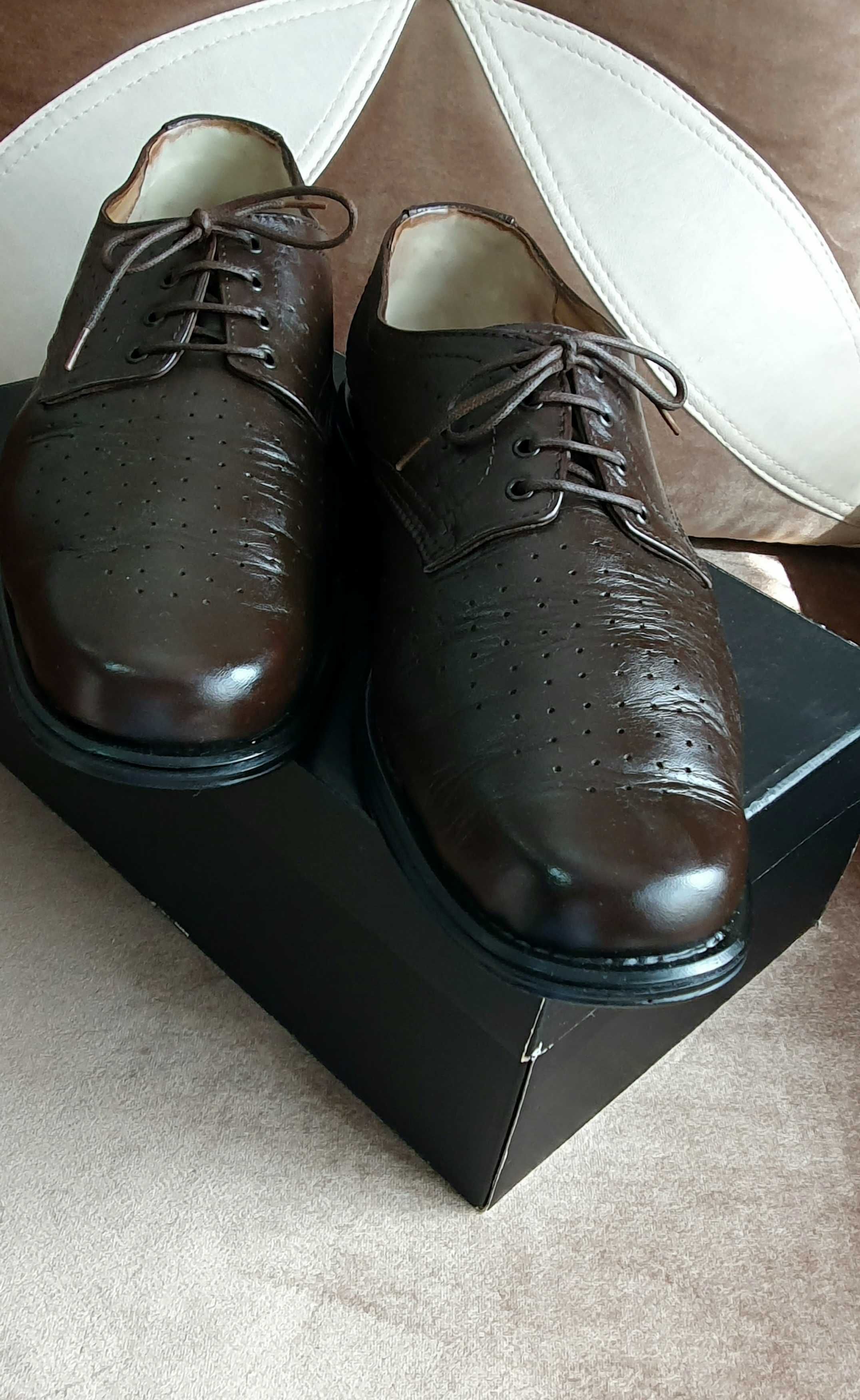 Pantofi militari de vară, din piele maro, mărimea 42 (28)