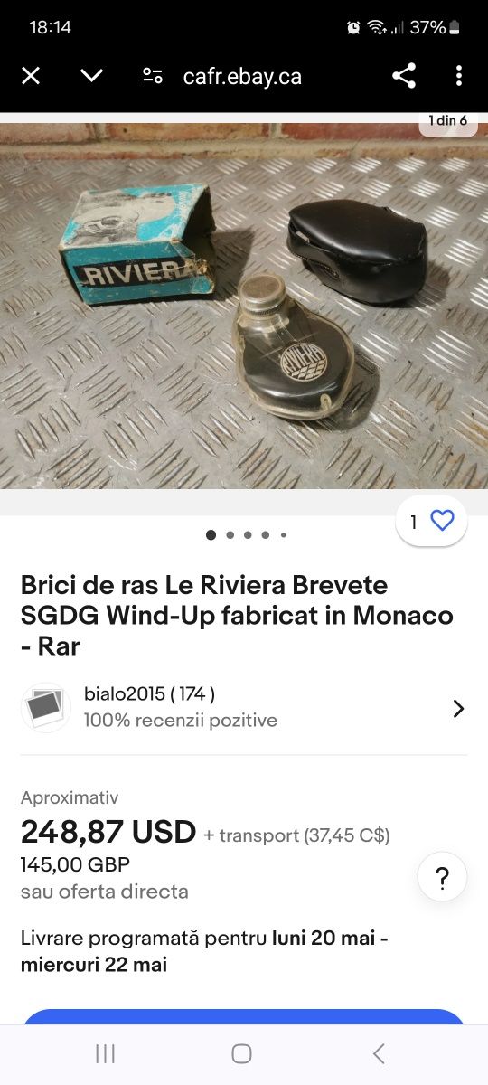Aparat Ras De Colecție Le Riviera Brevete S.G.D.G