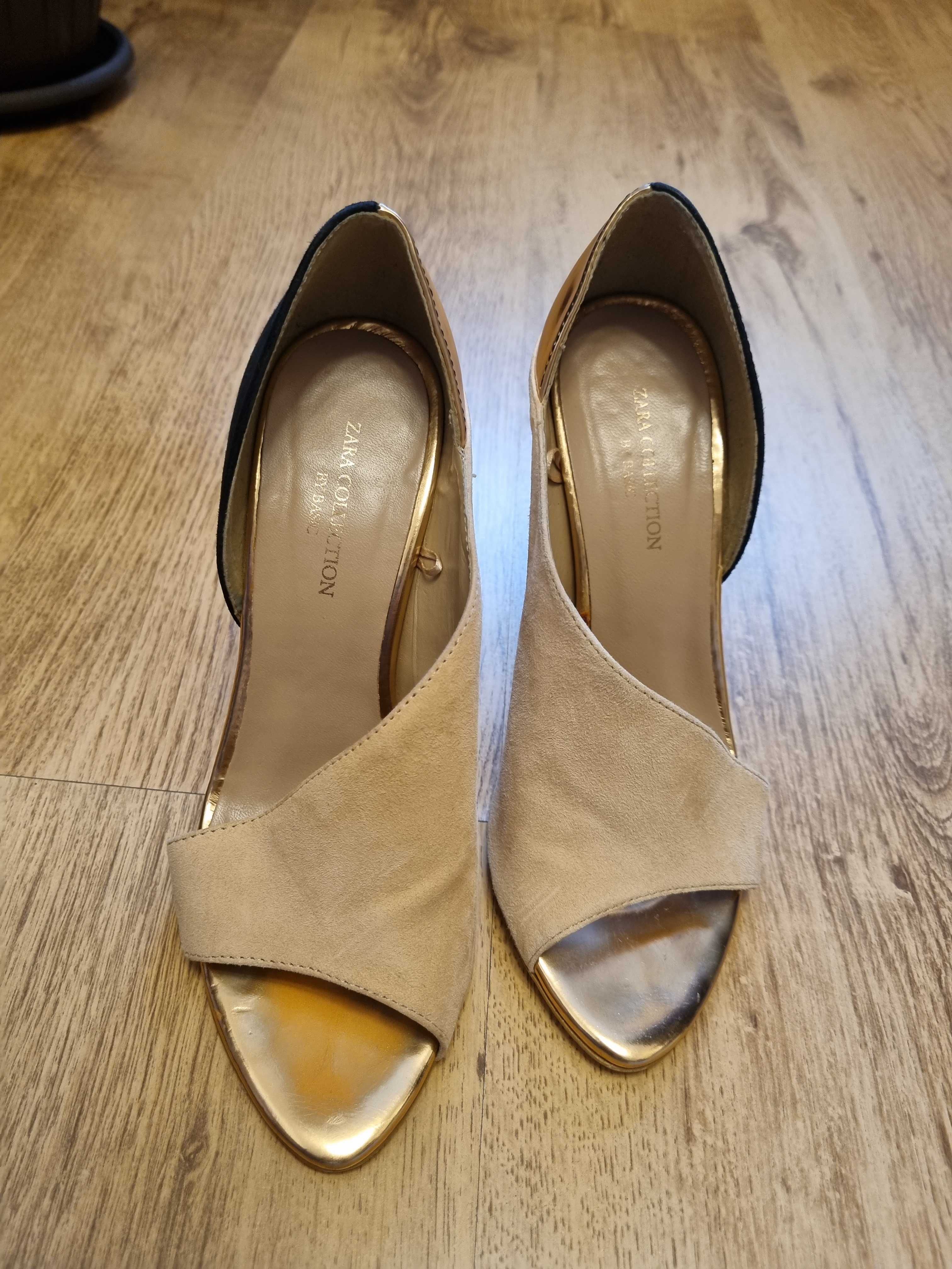 Pantofi Zara, 37 piele si piele intoarsa