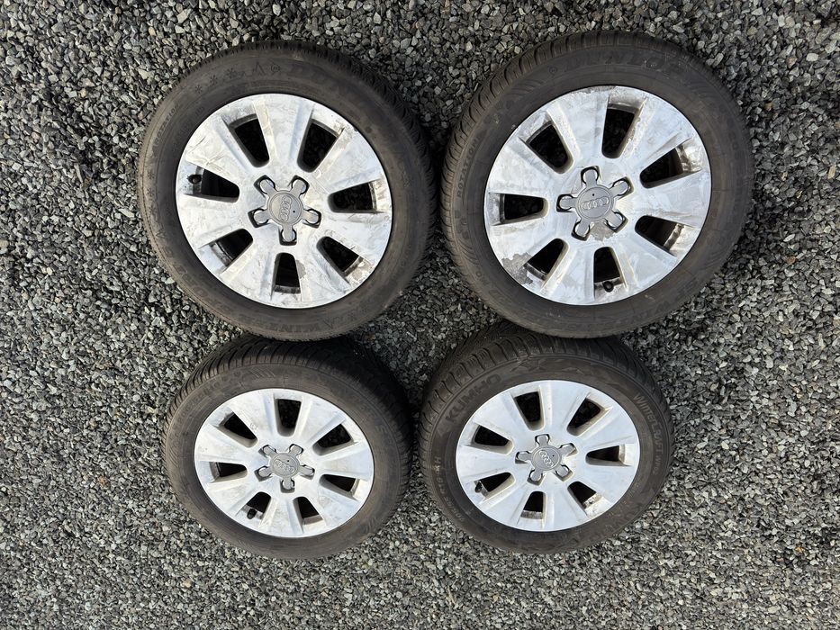 Set 4 anvelope 205 55 r16  cu jante de audi 5x112