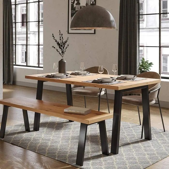 Picioare masă A-Frame / V inverted – VOPSITE ELECTROSTATIC negru mat