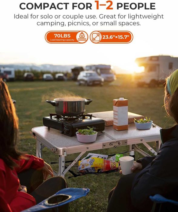 Sportneer сгъваема къмпинг маса 60×40 см с 3 височини