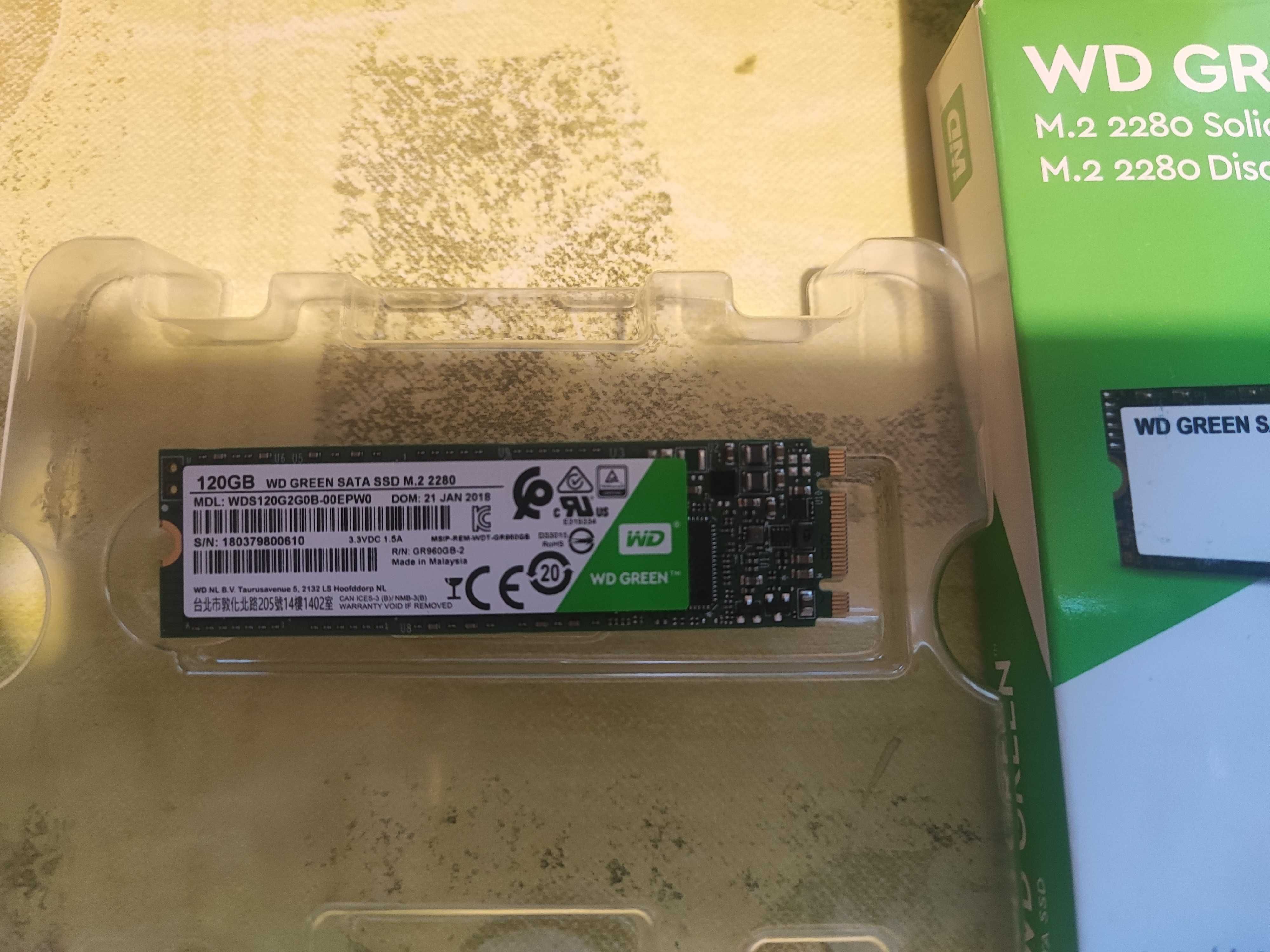 Solid-state drive (SSD) WD Green, 120GB, SATA III, M.2. 2280-Ново