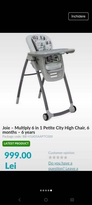 Scaun pliabil pentru copii Joie