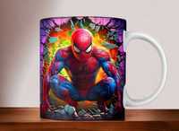 Cana personalizata, Spider Man, Ceramica, Alb, 350 ml