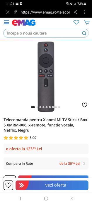 Telecomanda pentru Xiaomi Mi TV Stick / Box S XMRM-006