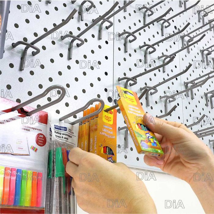 Teshilgan panel, перфопанель, do'konda ilgaklar uchun panel