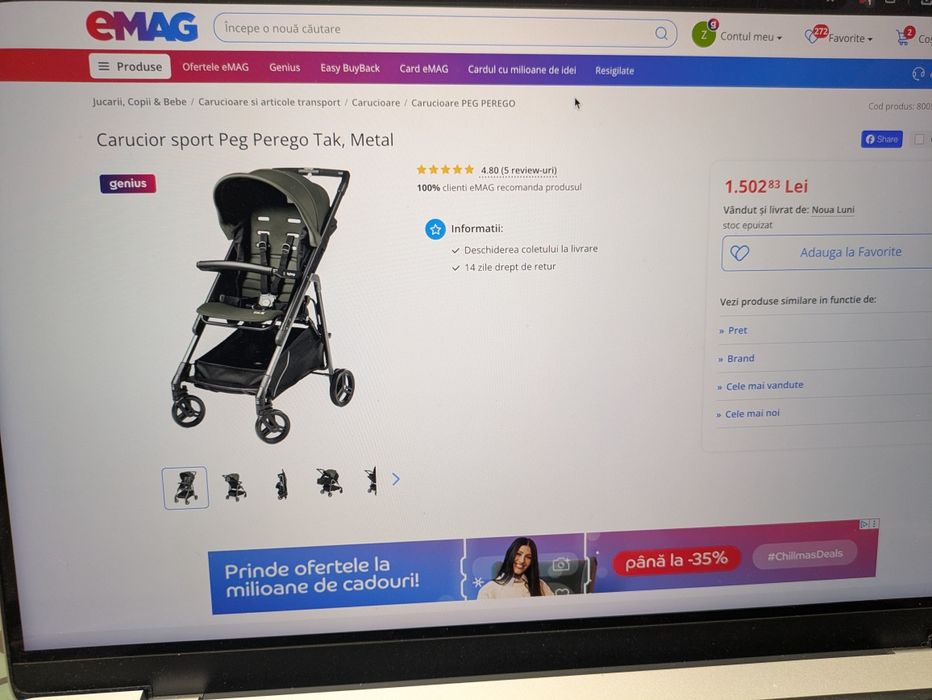 Cărucior sport Peg Perego Tak cu spf 50