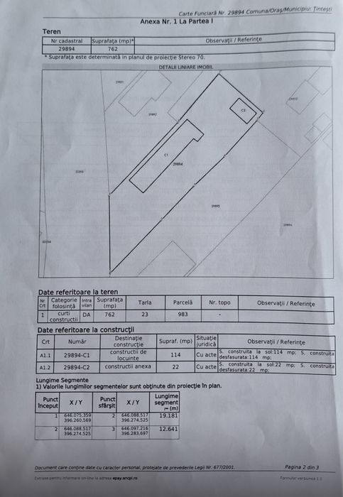 Vand casa si teren Maxenu Tintesti