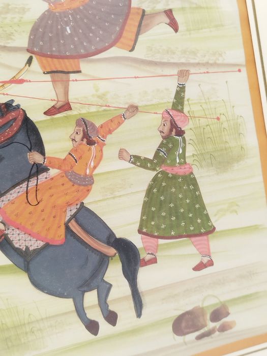 персийска миниатюра, изобразяваща ловна сцена, АНТИКВАРНА