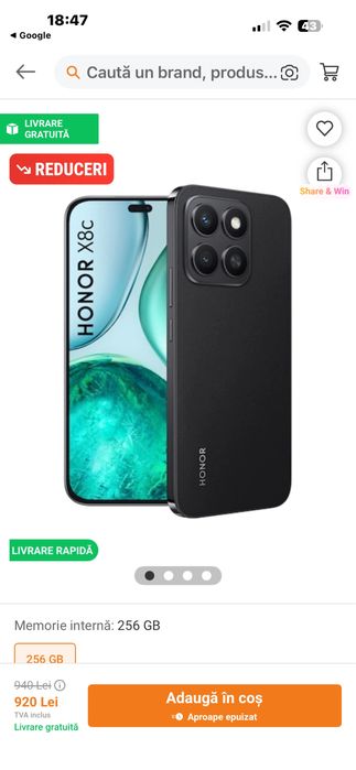 Honor x8 c  256 gb sigilat !