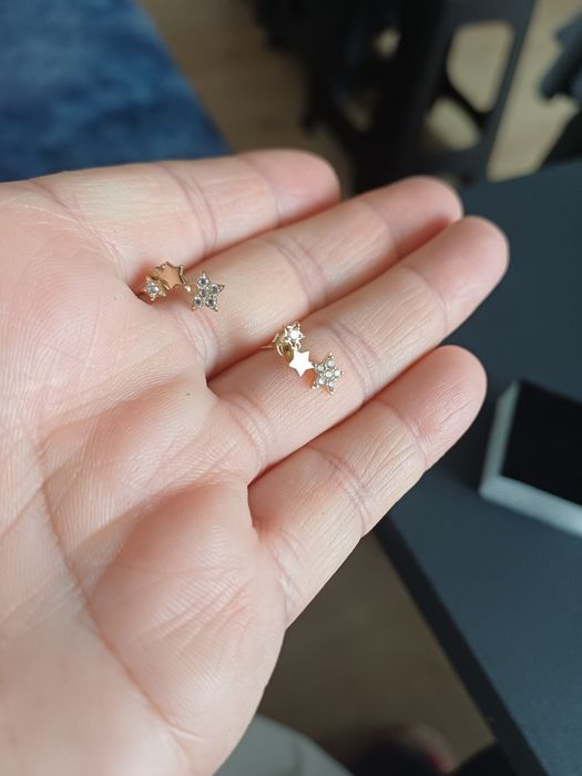 Cercei de aur galben de 14 k noi