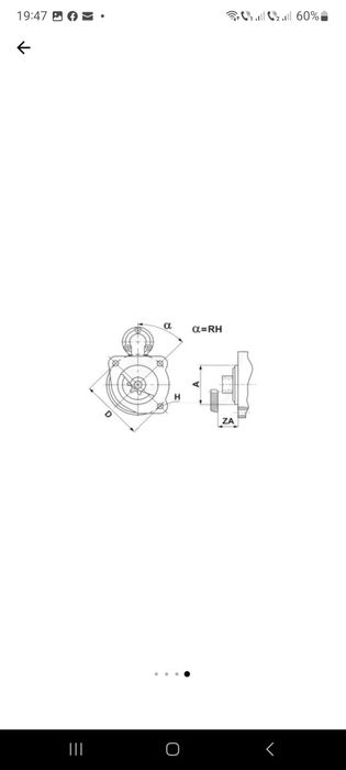 Electromotor tractor Ford Dexta, 12V 2.2kW, 11 dinti, 3 gauri de prind