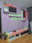 Set 4 piese mobila living, elegant cu uși din MDF lucios