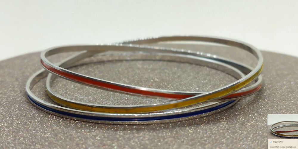 Set 3 bratari argint cu email rosu galben albastru