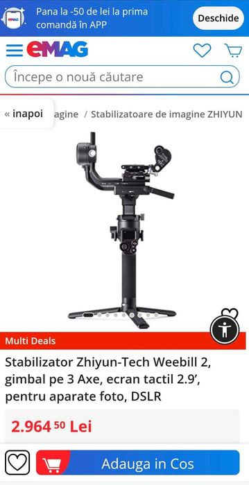Vand Stabilizator (gimbal) Zhiyun-Tech Weebill 2