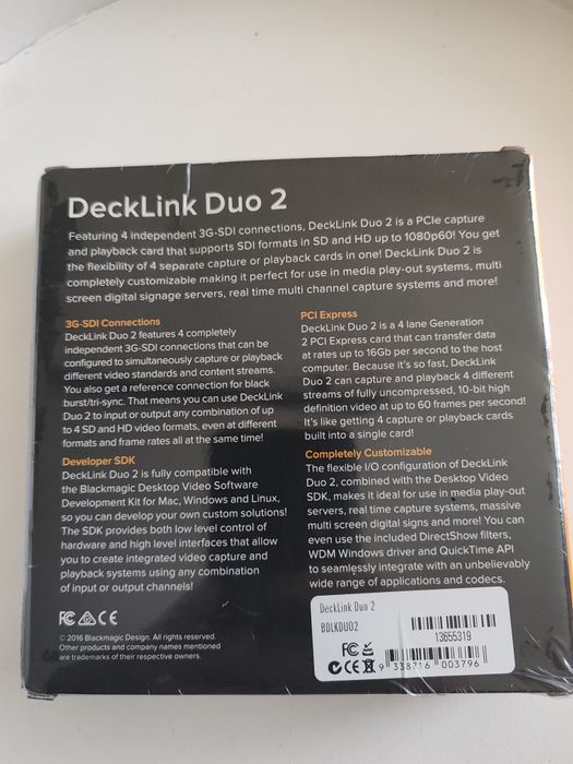Placa captura video Decklink duo 2