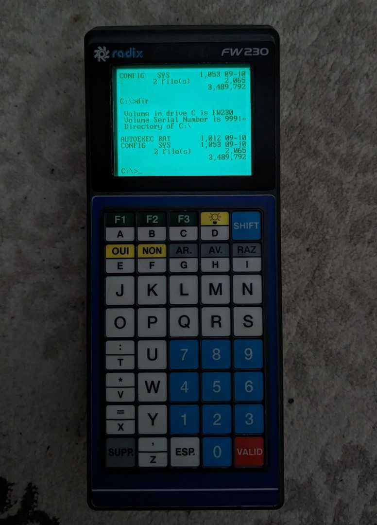 Radix FW230 PLC calculator de buzunar, vintage, intel 386, 4 MB RAM