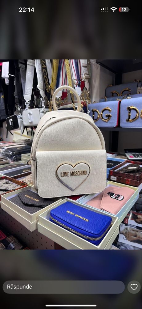 Rucsac alb Love Moschino
