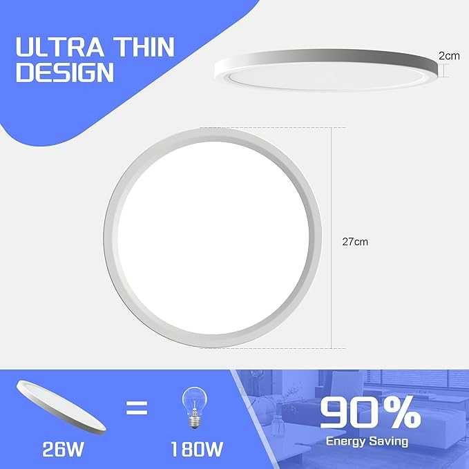 LED таванна лампа OTREN, 26W 6500K