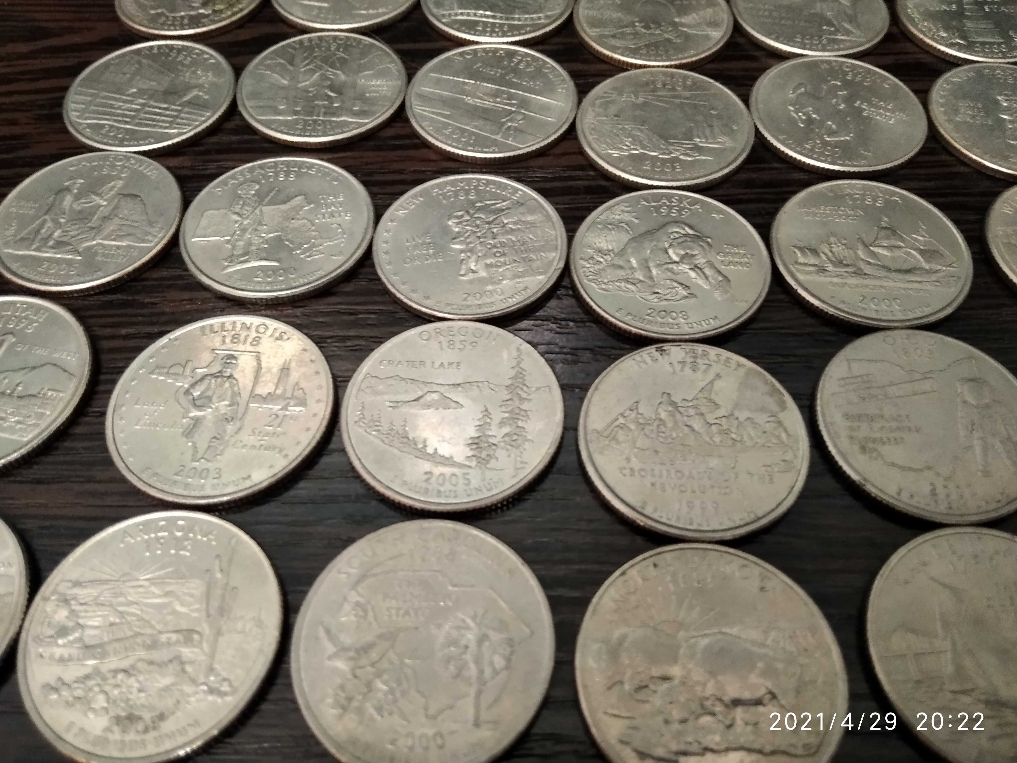 Монеты США.   Лот 46 монет