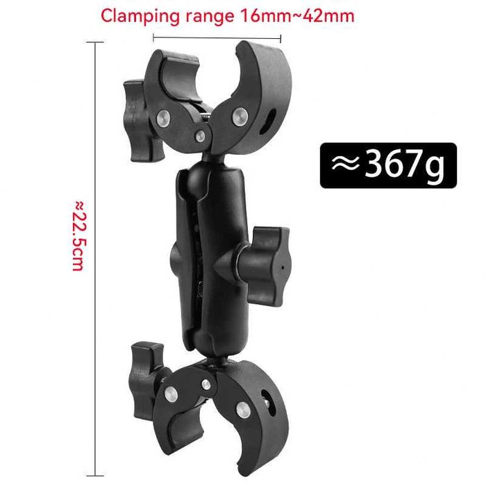 Clema cu prindere dubla pentru camere actiune GoPro, Insta360 3 marimi