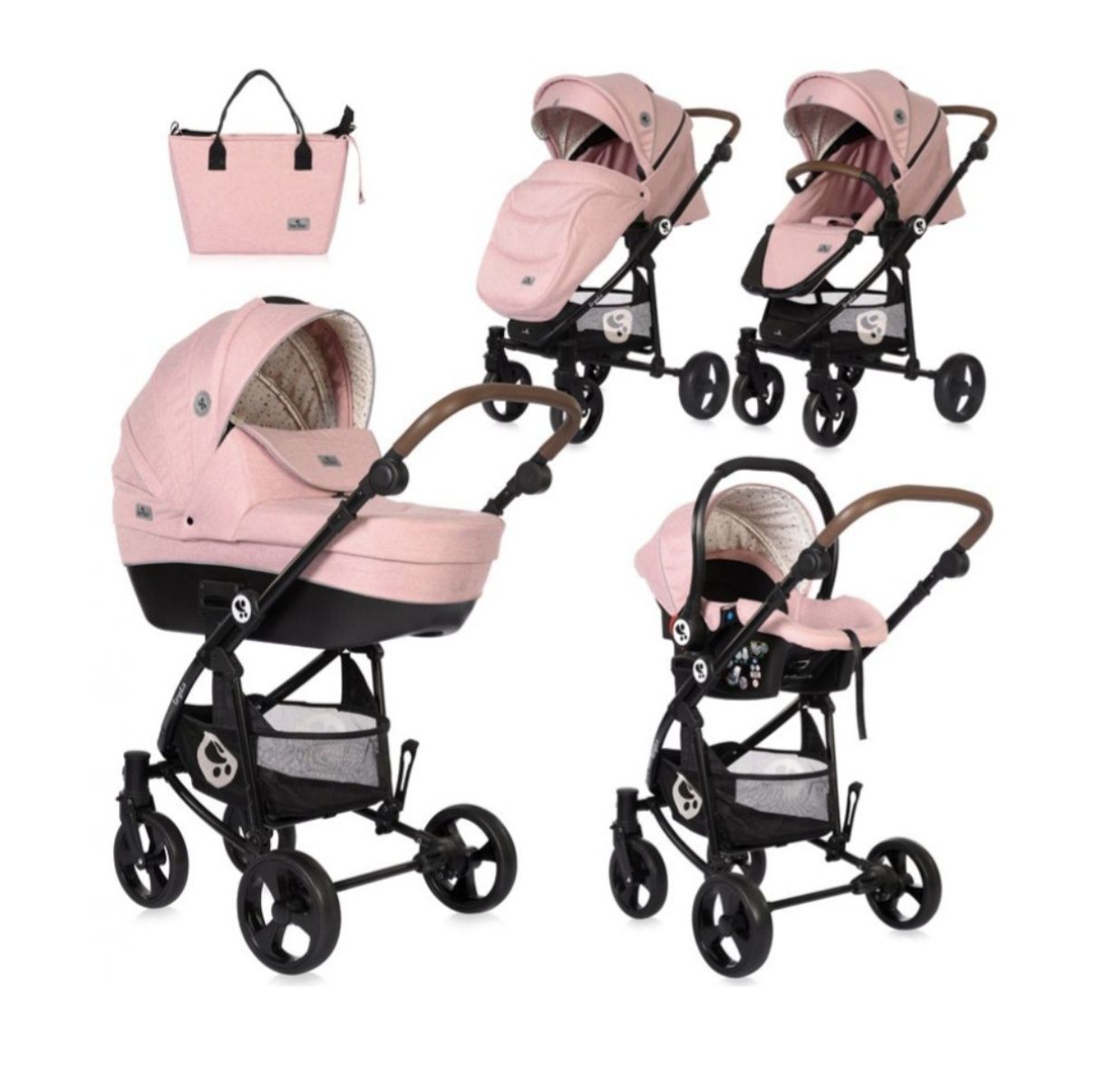 Детска комбинирана количка Lorelli - Crysta 3в1,