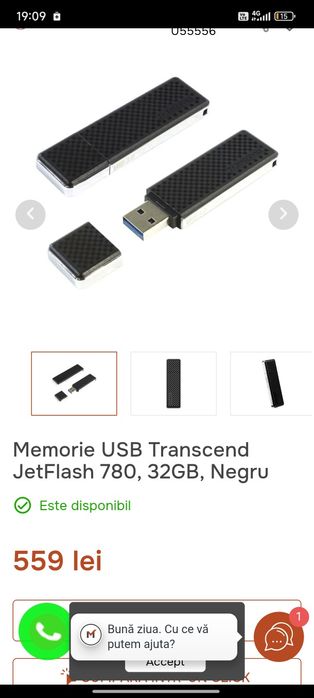 Memorie USB Transcend JetFlash 780, 32GB, Negru