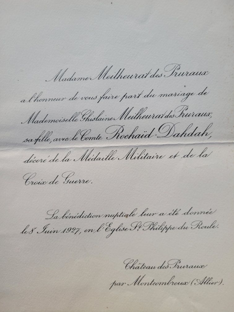 Veche invitatie nunta 1927