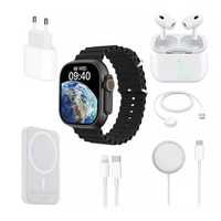 Smartwatch X8 Unique Combo Set, Casti Wireless, Magnetic Battery Pack