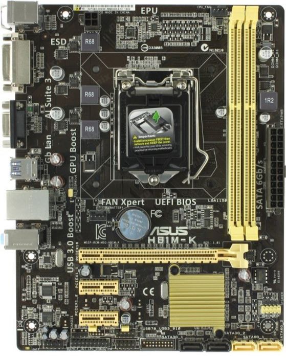 Мат плата H81M-K 1150 сокет i3 4160