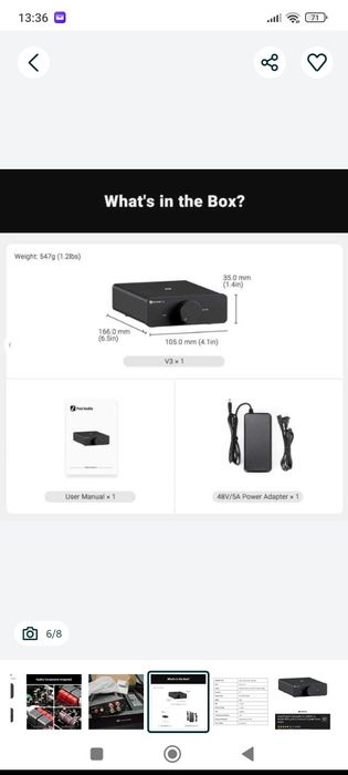 Amplificator Fosi Audio V3 , 2x300 Watt , Hi-Fi Stereo Audio Amplifier