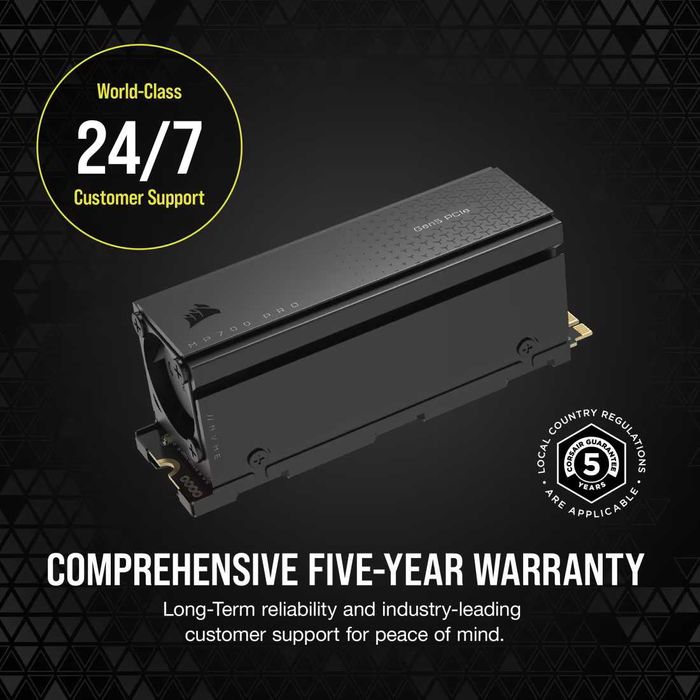 Новый накопитель M.2 SSD NVMe Corsair MP700 PRO 2TB with Air Cooler.