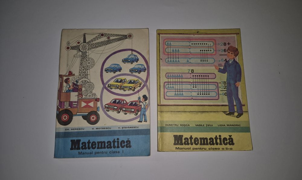 2 manuale vechi școlare Matematica clasa 1 si 2 perioada comunista