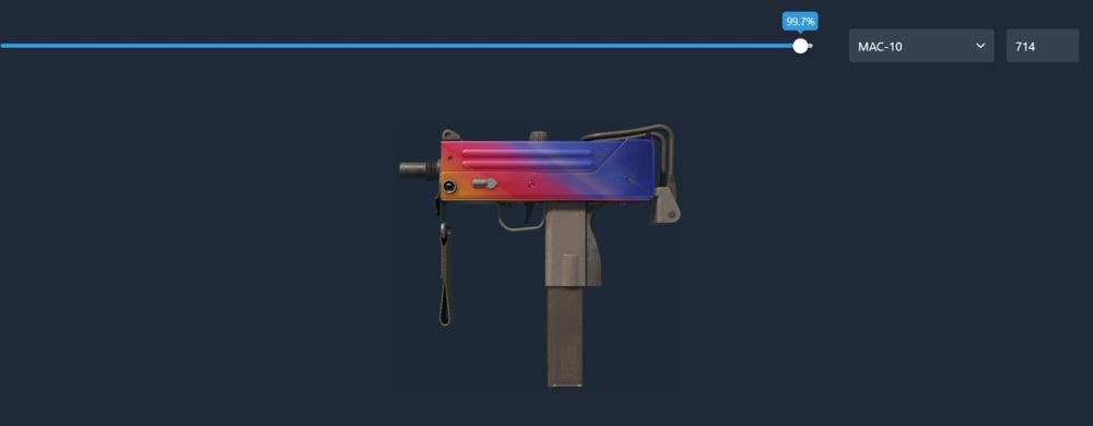 CS GO Кс Го скин Mac-10 Fade FN 100%