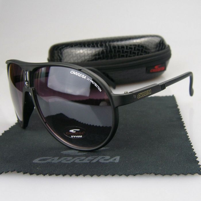 Мъжки Слънчеви Очила Carrera Sunglasees Black Черни Каррера Кръгли Нов
