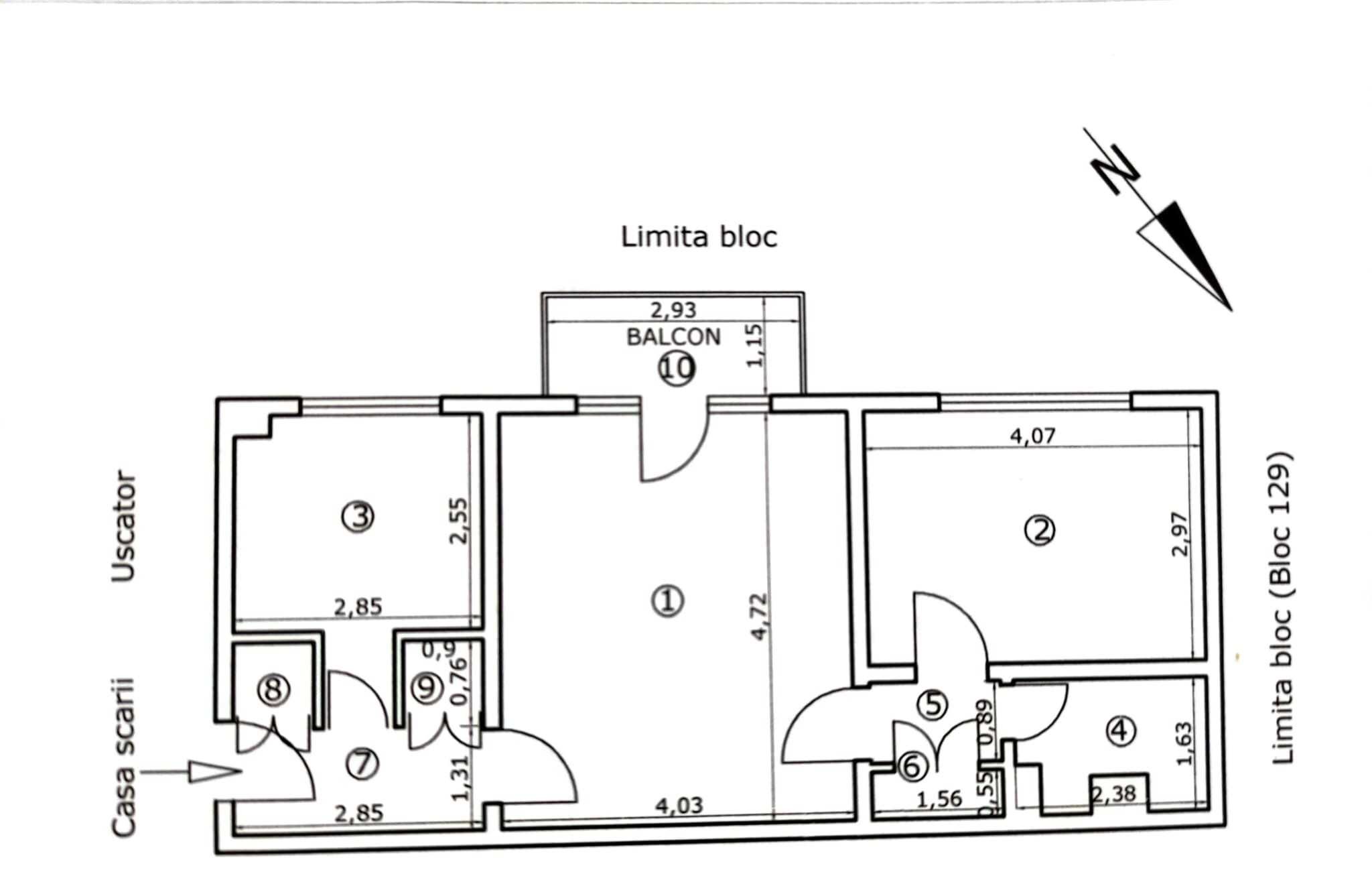 Apartament 2 camere semidecomandat confort 1 etaj 4 4 Buzau Unirii Sud