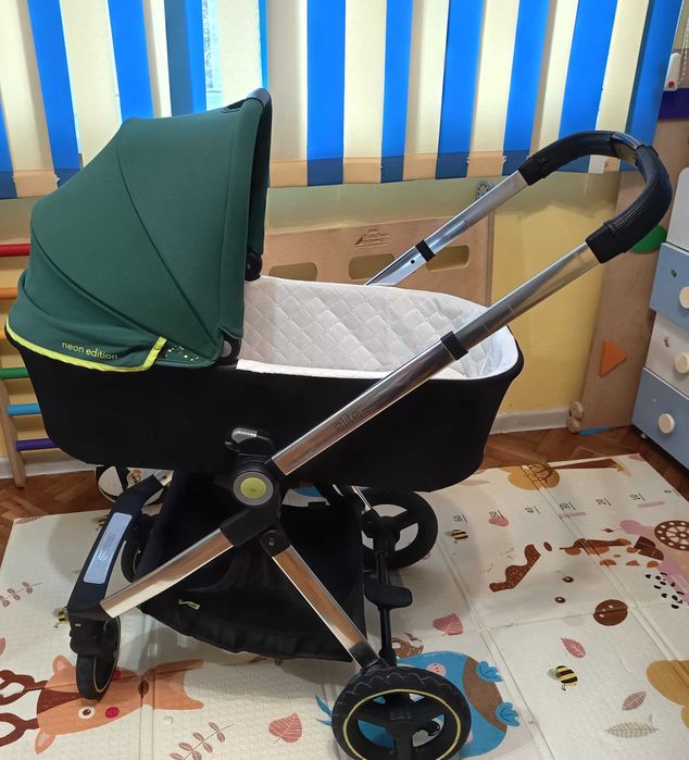 Чиполино Елит Авокадо, детска количка с три коша включени в цената.