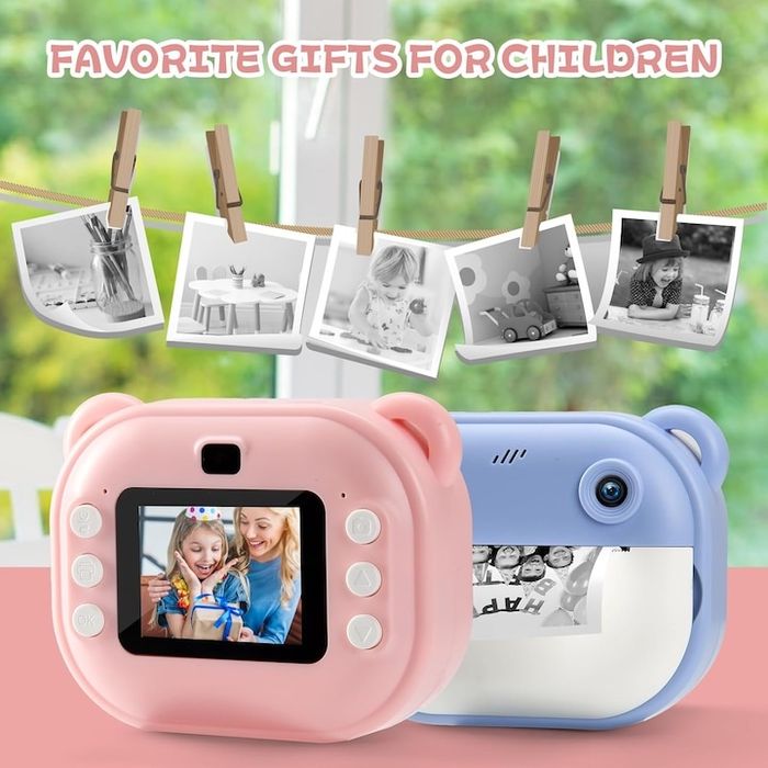Детски фотоапарат с принтер и селфи камера/Camera print/Детска камера