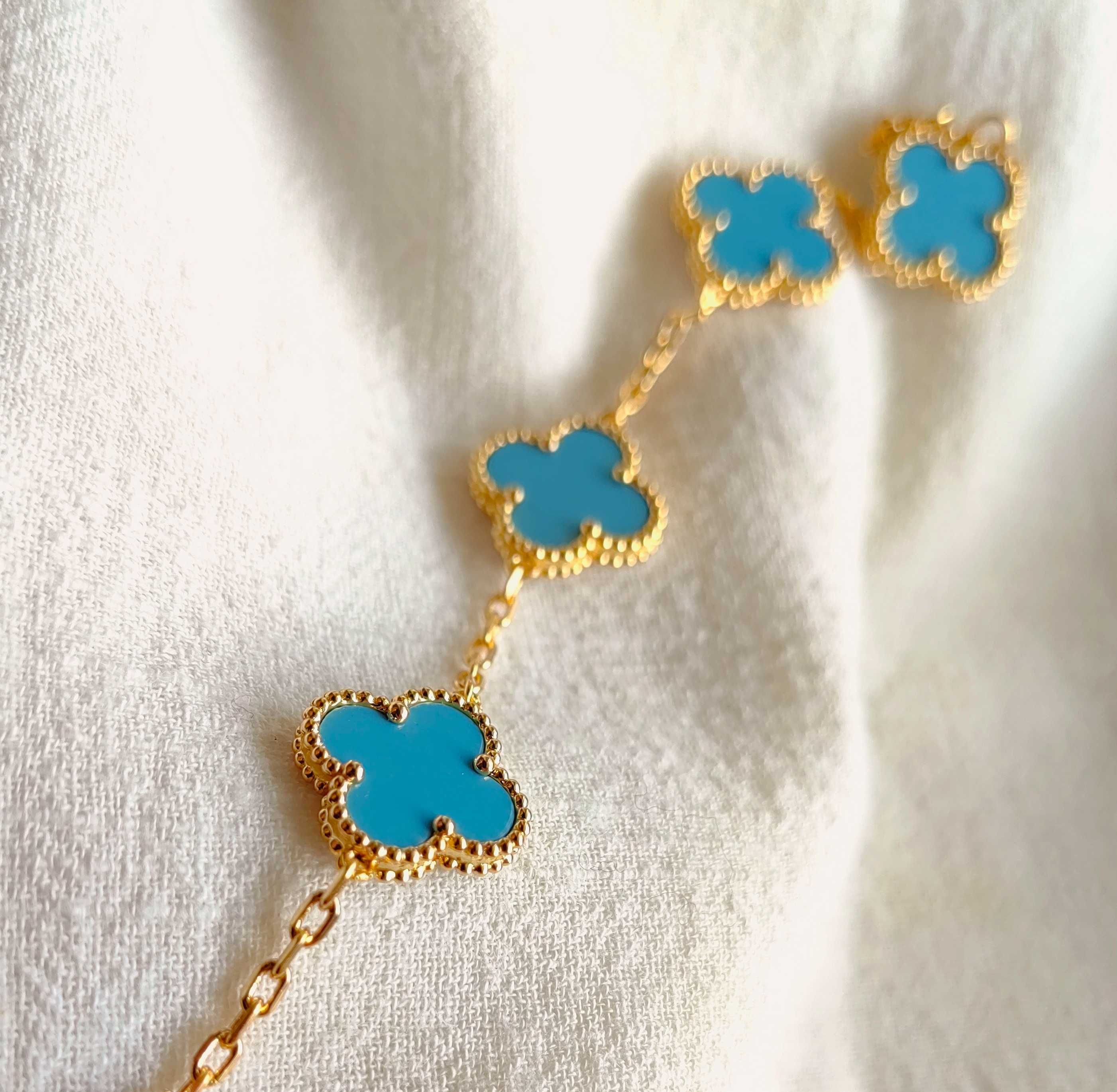 Дамска гривна с 5 детелини от син ахат, Van Cleef & Arpels VCA