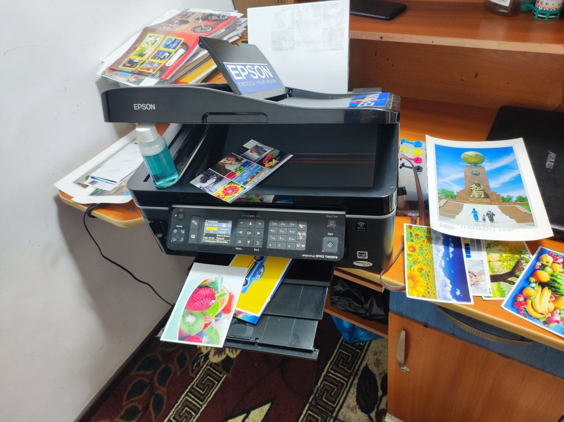 Epson 3/1 da tezkor 6 rangli printr aybi yoq dyuz 100% zaprafka qiling