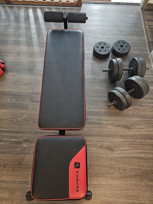 Banca abdomene si doua gantere