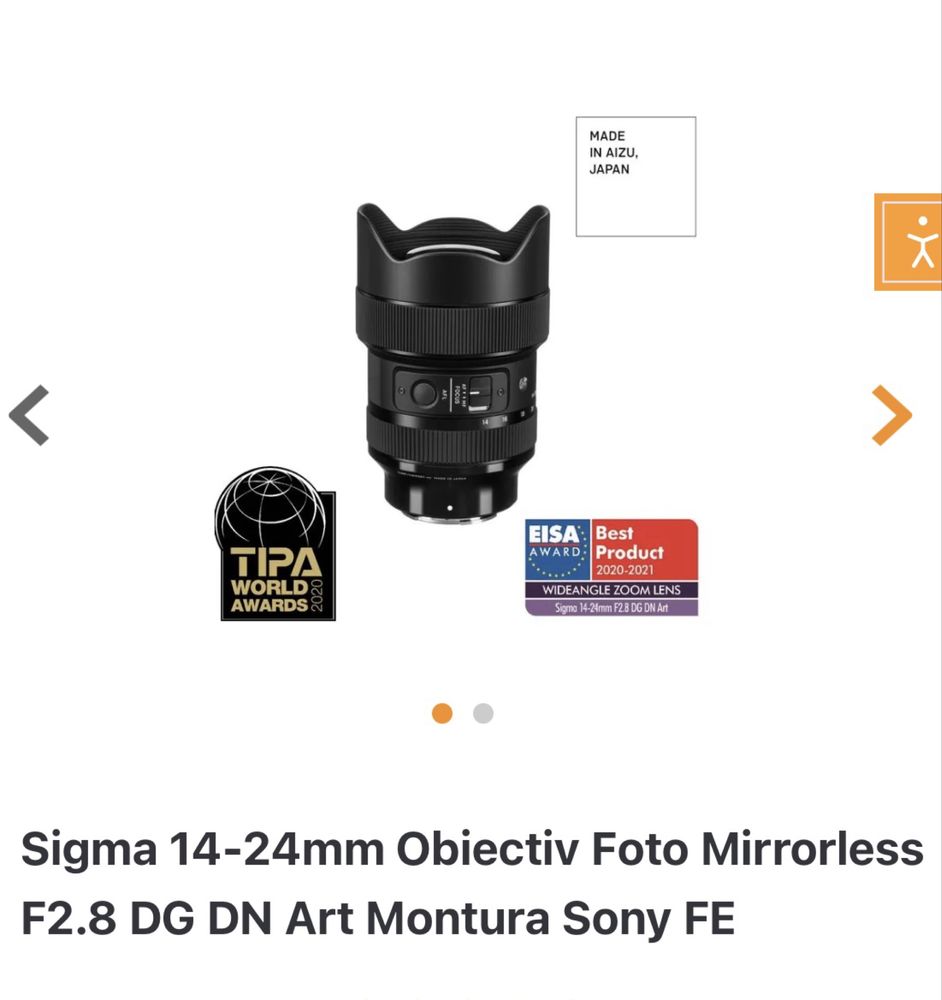 Camera Sony A7 III cu obiectiv sigma 14-24 F2.8