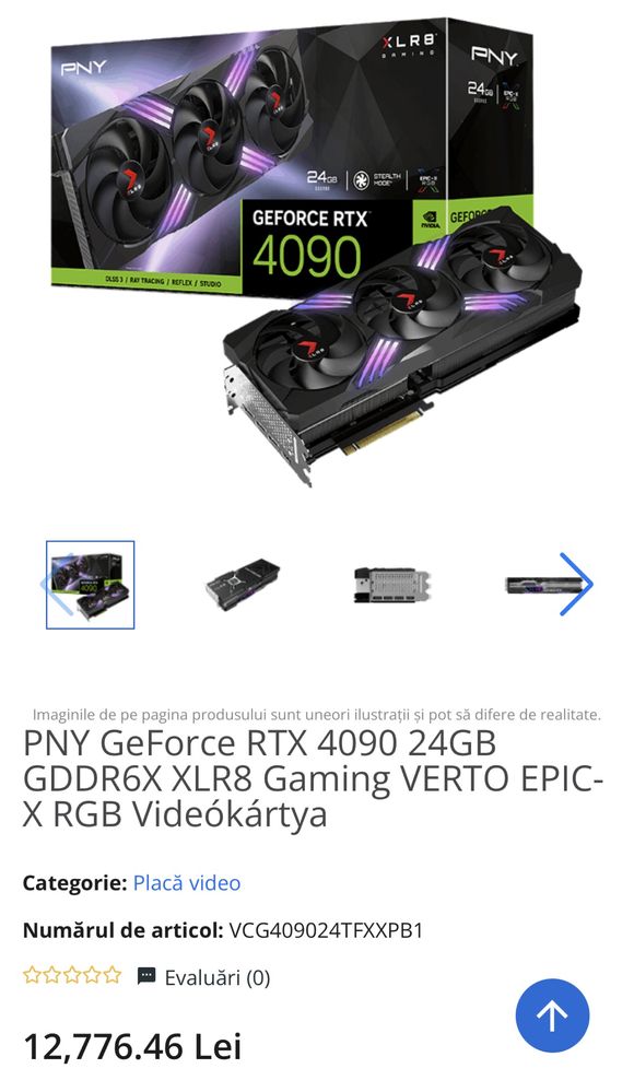 Placa video GeForce RTX 4090 24GB XLR8 Verto