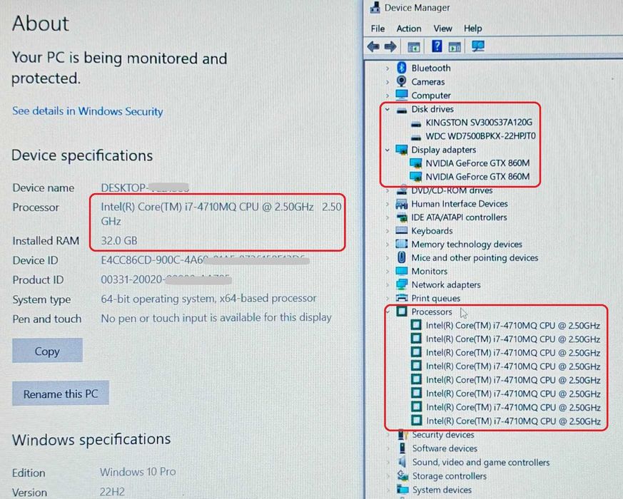 Dual NVidia GTX 860M 4GB/Core i7/32GB RAM/128GB SSD + 750GB HDD/Clevo