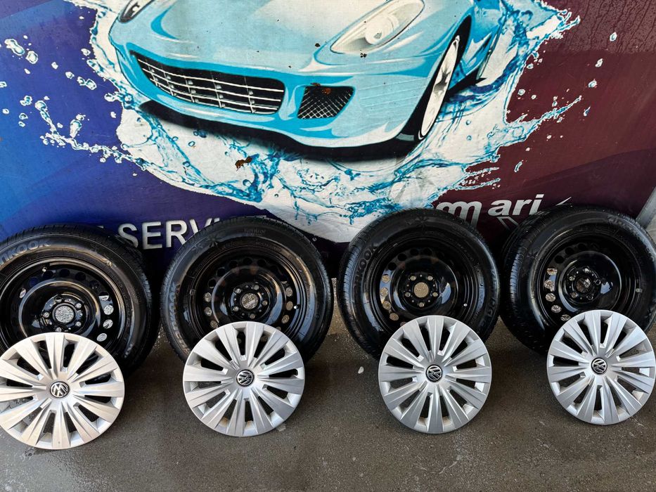 Jante tabla R15 VW, Skoda, Seat 5x112 + capace originale