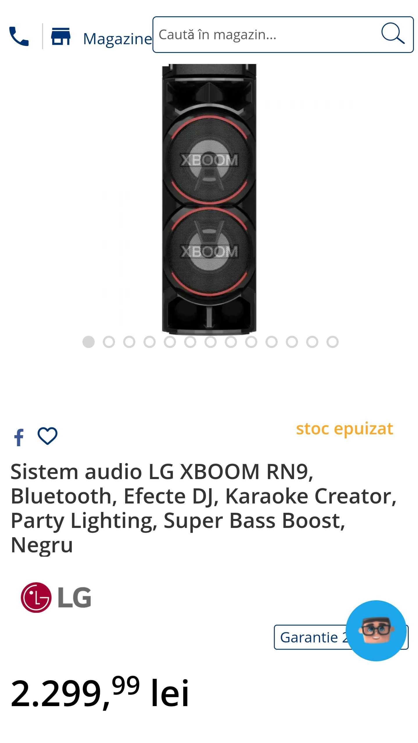 Vând 2 Sisteme Audio  LG XBoom RN9