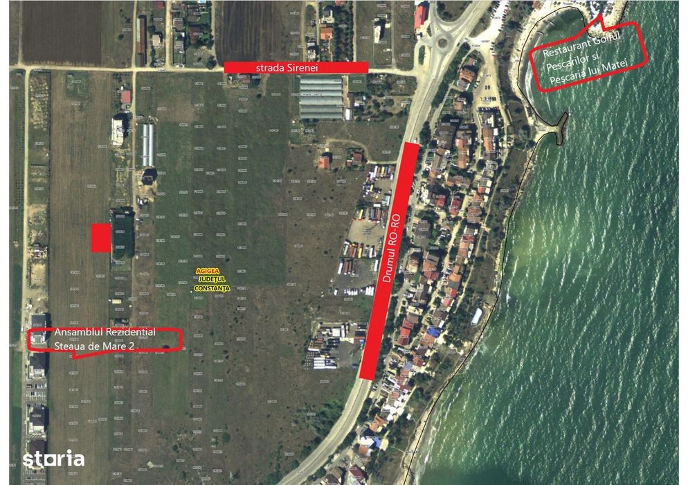 Teren intravilan 600mp Agigea RO-RO toate utilitățile vedere la mare