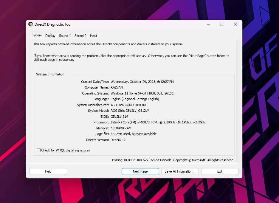 Laptop Gaming ASUS ROG G512LV 240Hz