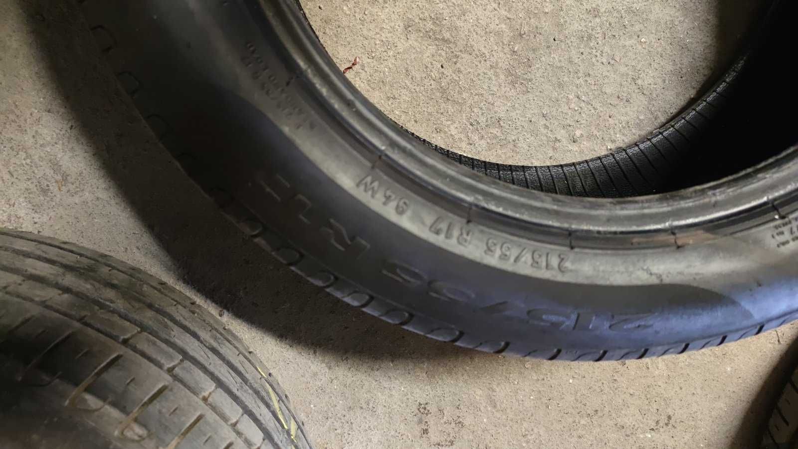 4 броя летни гуми 215/55 R17 PIRELLI CINTURATO P7 94W Dot 0320 4,3мм